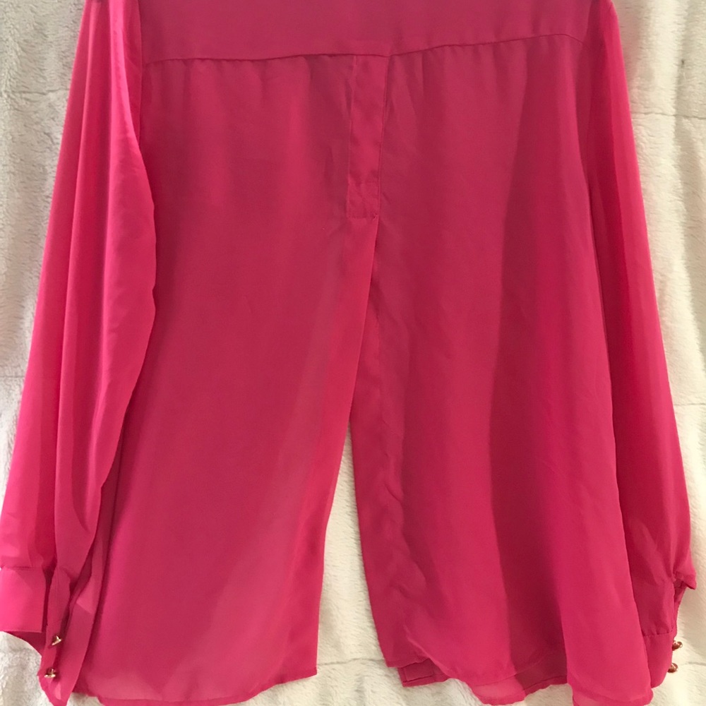 Pink Sheer Overshirt - Picture 2 of 3